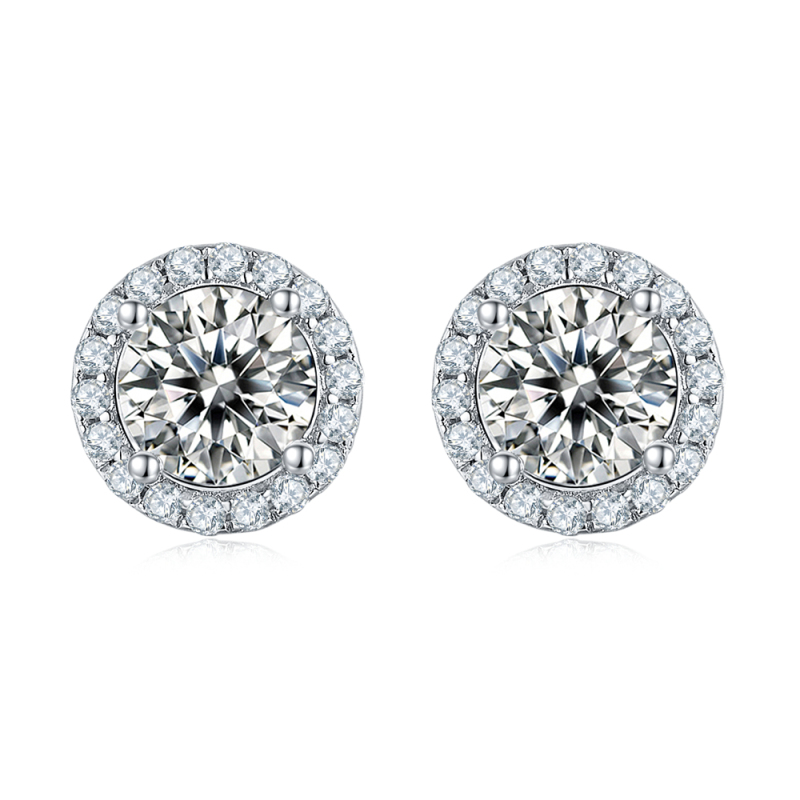 Gemstone Stud Moissanite Earrings