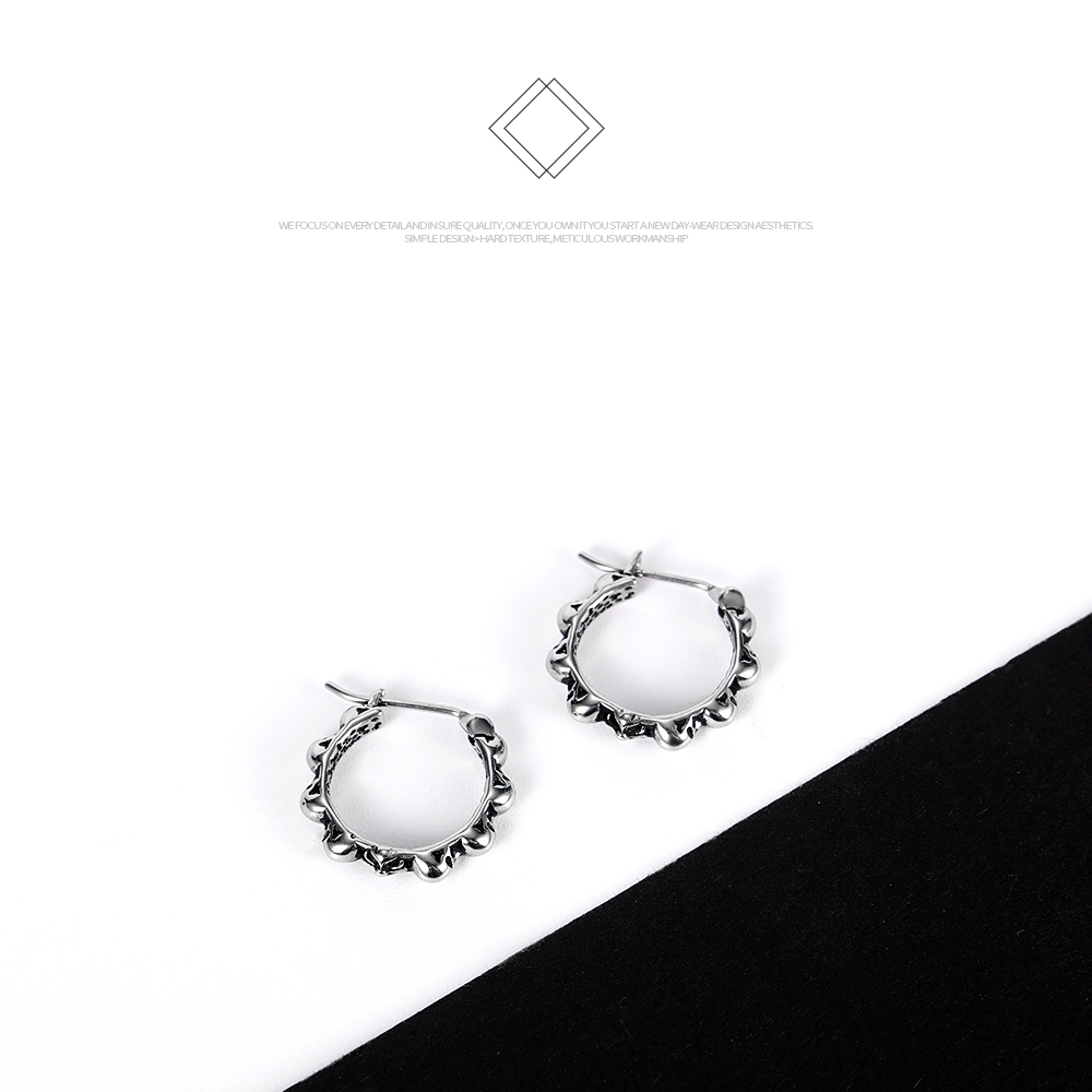 Skull Head Silver Color Earring