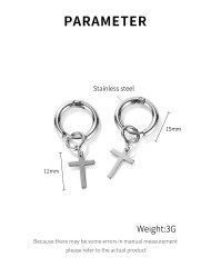 Cross Black Sliver Drop Earrings Fashion Jewelry