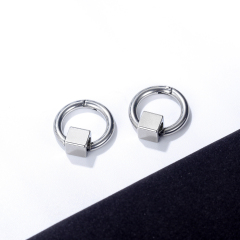 Silver Color Cube Earrings