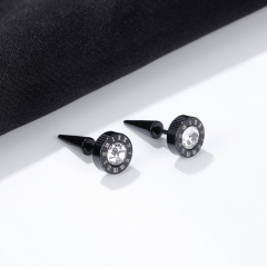 Fashion Black Long Stud Earring