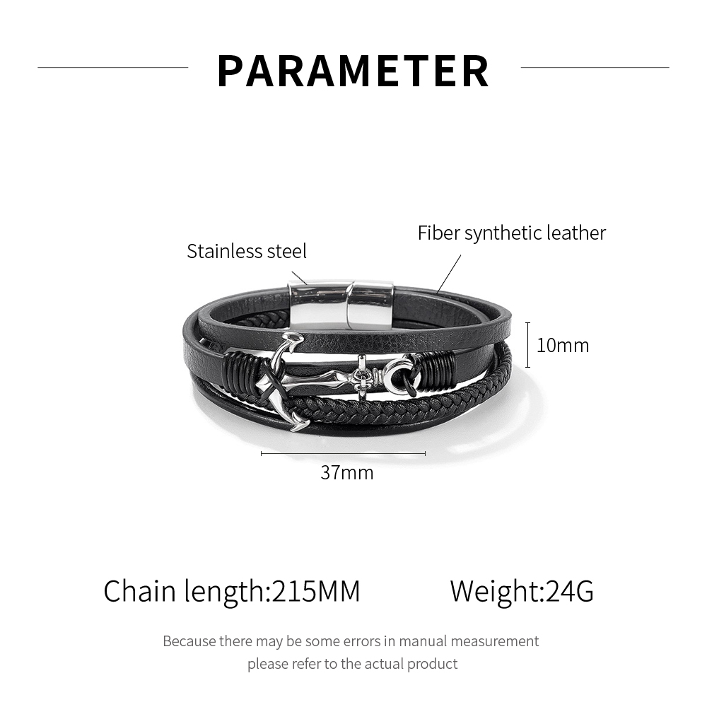 Leather Steel Bracelet
