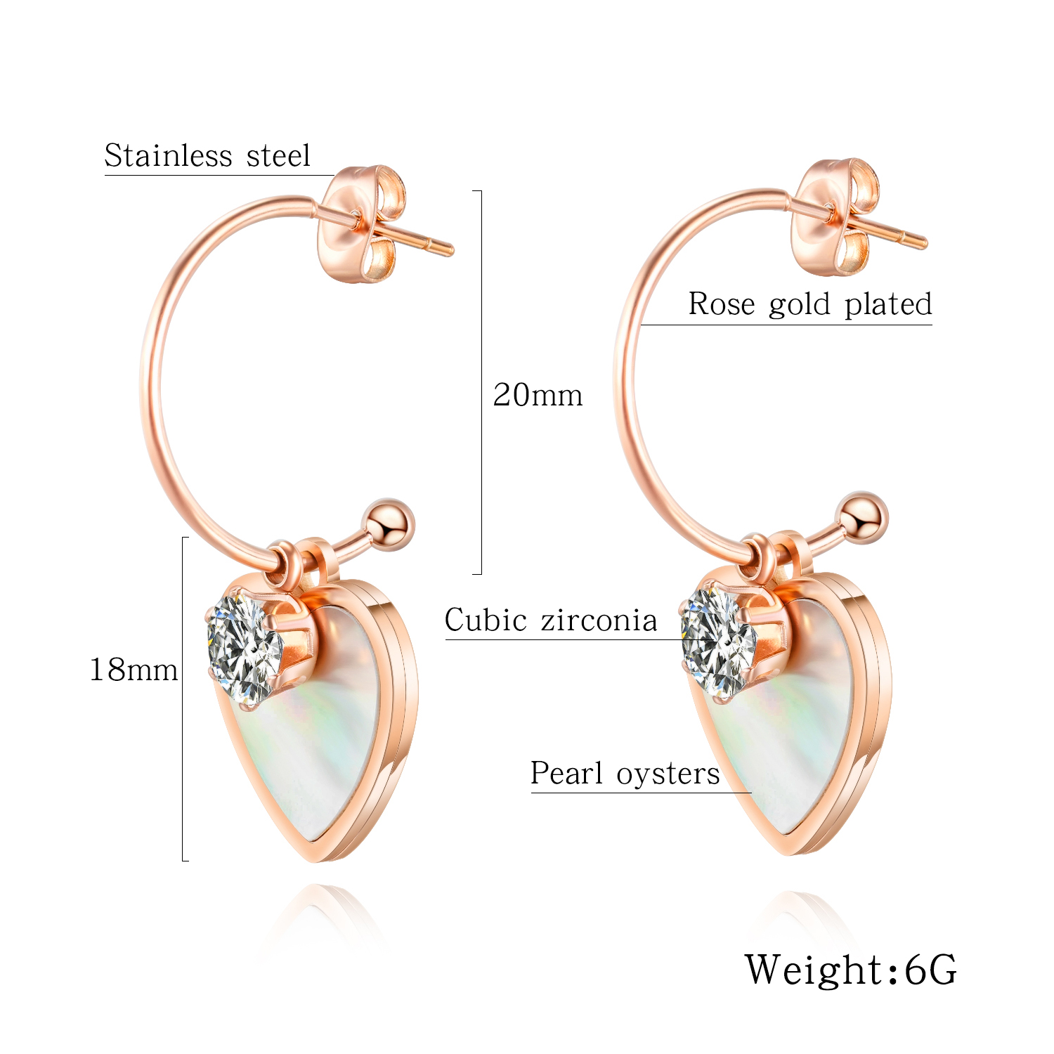 Love shape Diamond Earrings