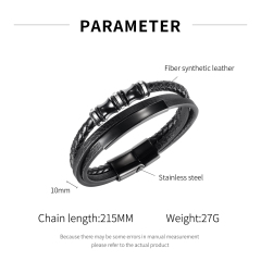 Leather And Metal Bracelets For Men