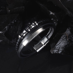 Leather And Metal Bracelets For Men