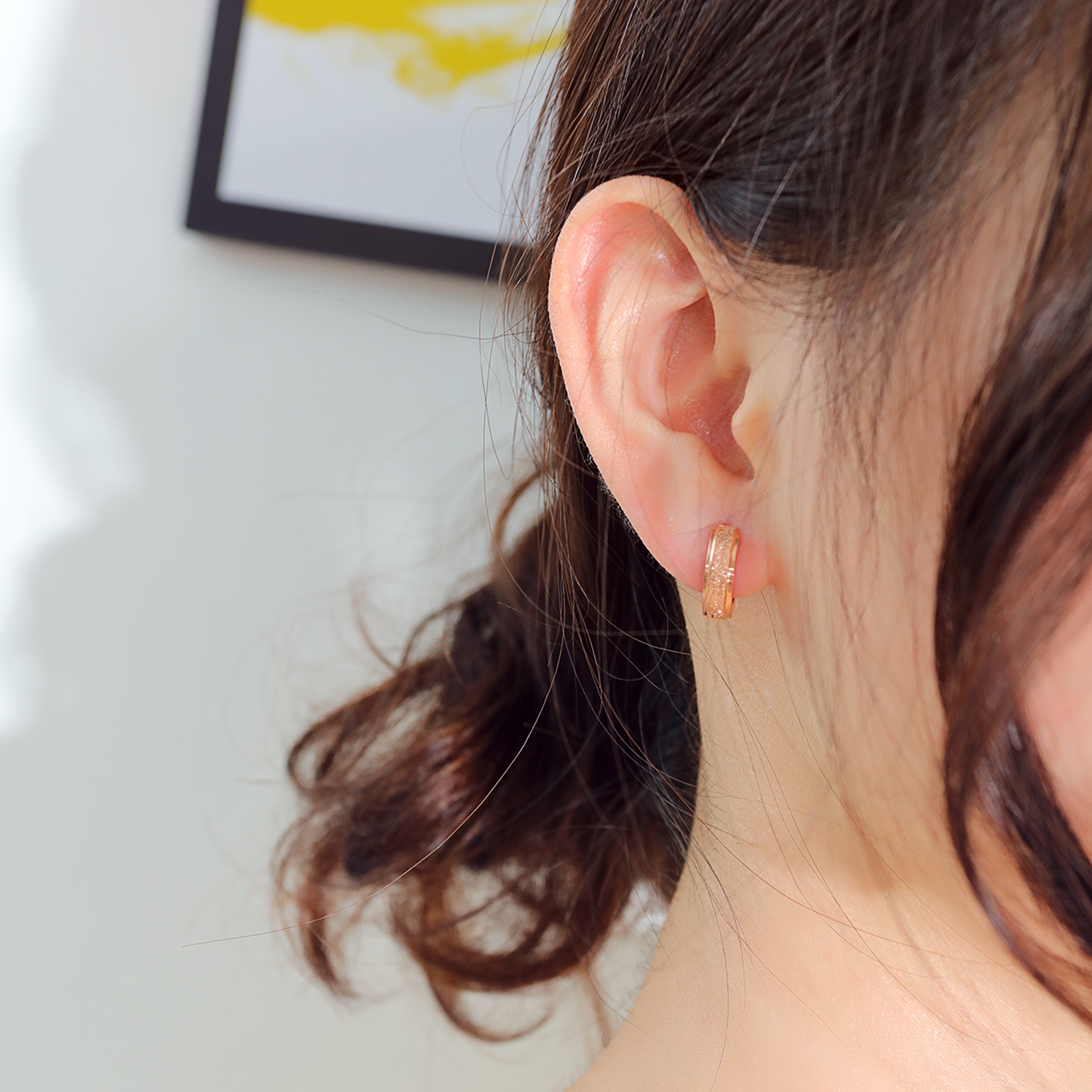 Fashion Rose Gold Stud Earrings