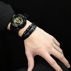 Leather And Metal Bracelets For Men