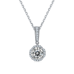 Engraved Moissanite Necklace