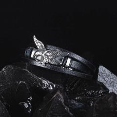 Leather Bracelet Silver Clasp