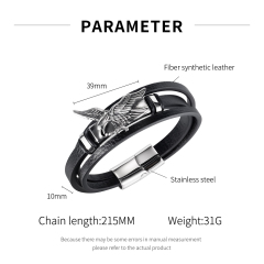 Leather Bracelet Silver Clasp