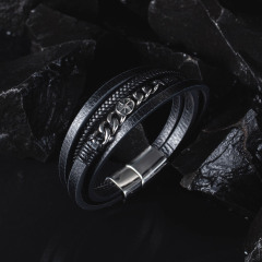 Engraved Bracelets For Him Leather