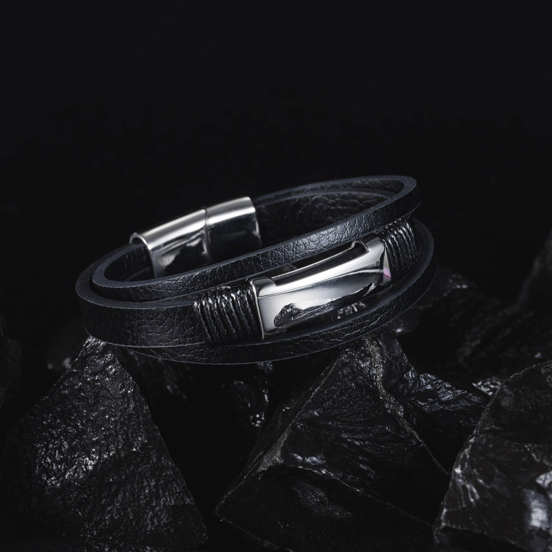 Our Father Prayer Leather Bracelet