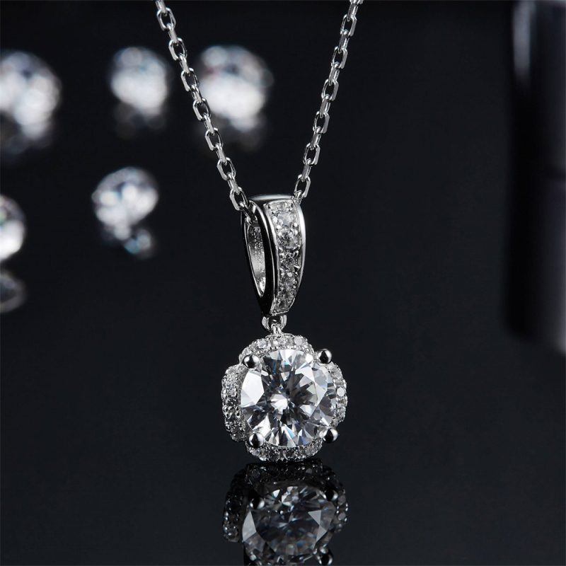 Engraved Moissanite Necklace