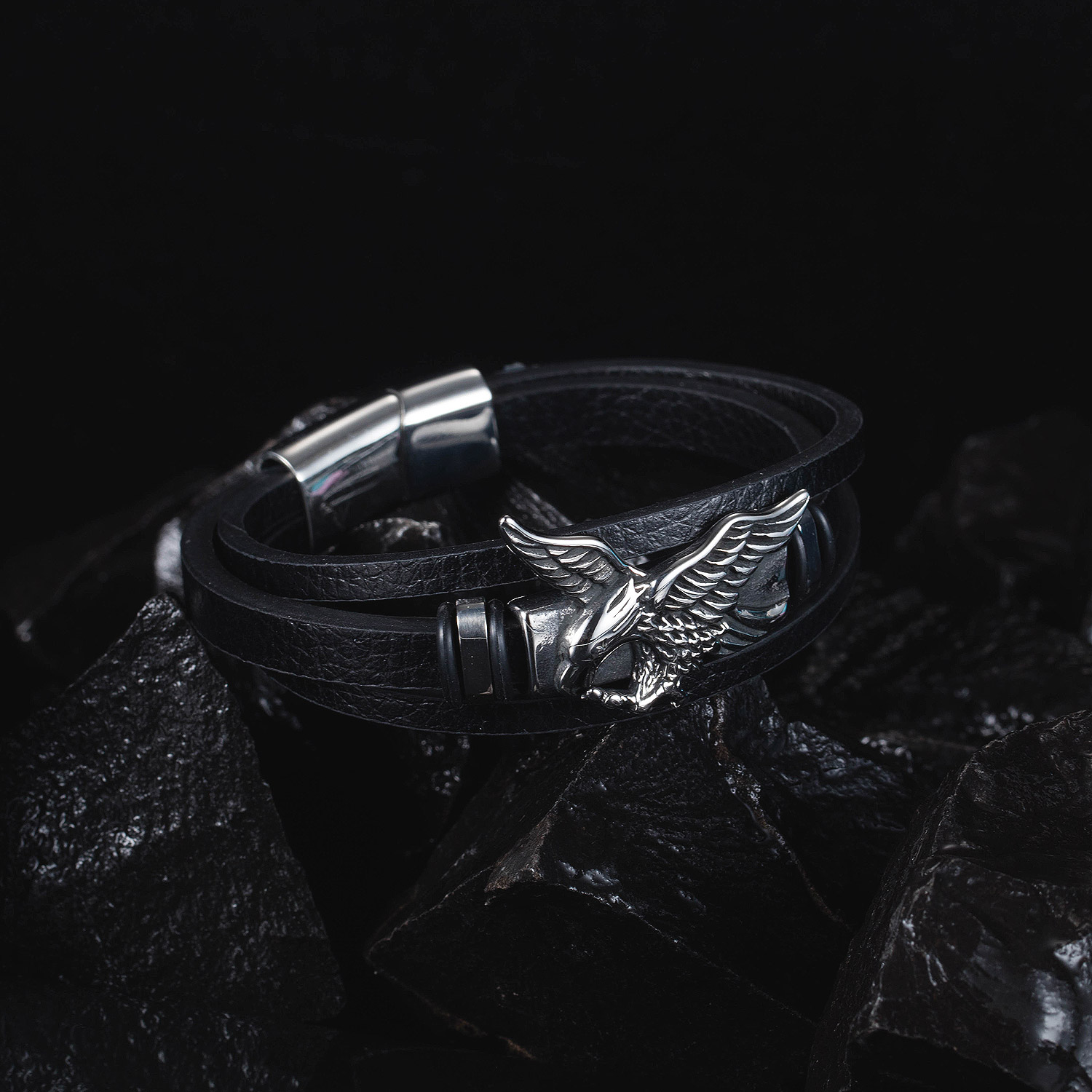 Leather Bracelet Silver Clasp