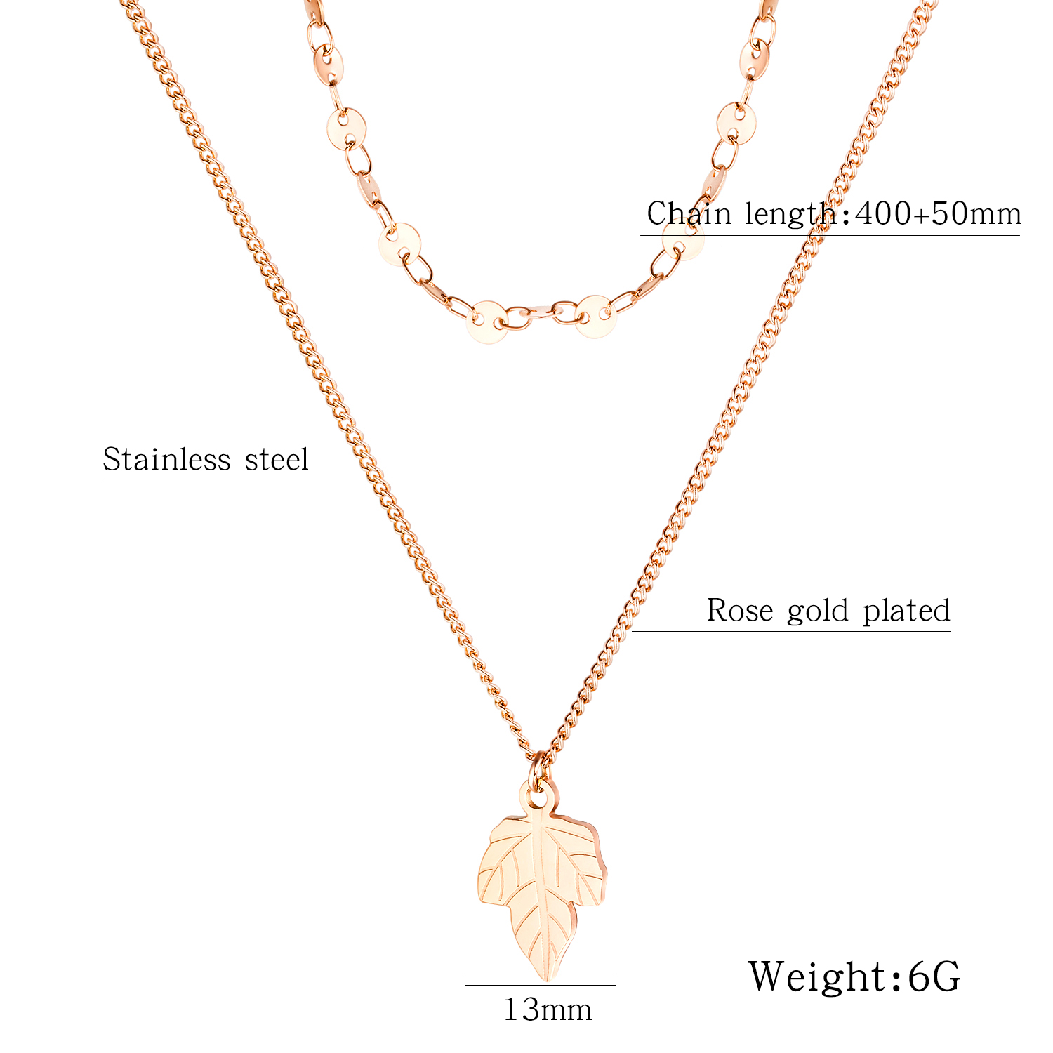 Stainless Steel Rose Gold Necklace