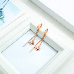 Dangle Rose Gold Butterfly Earrings