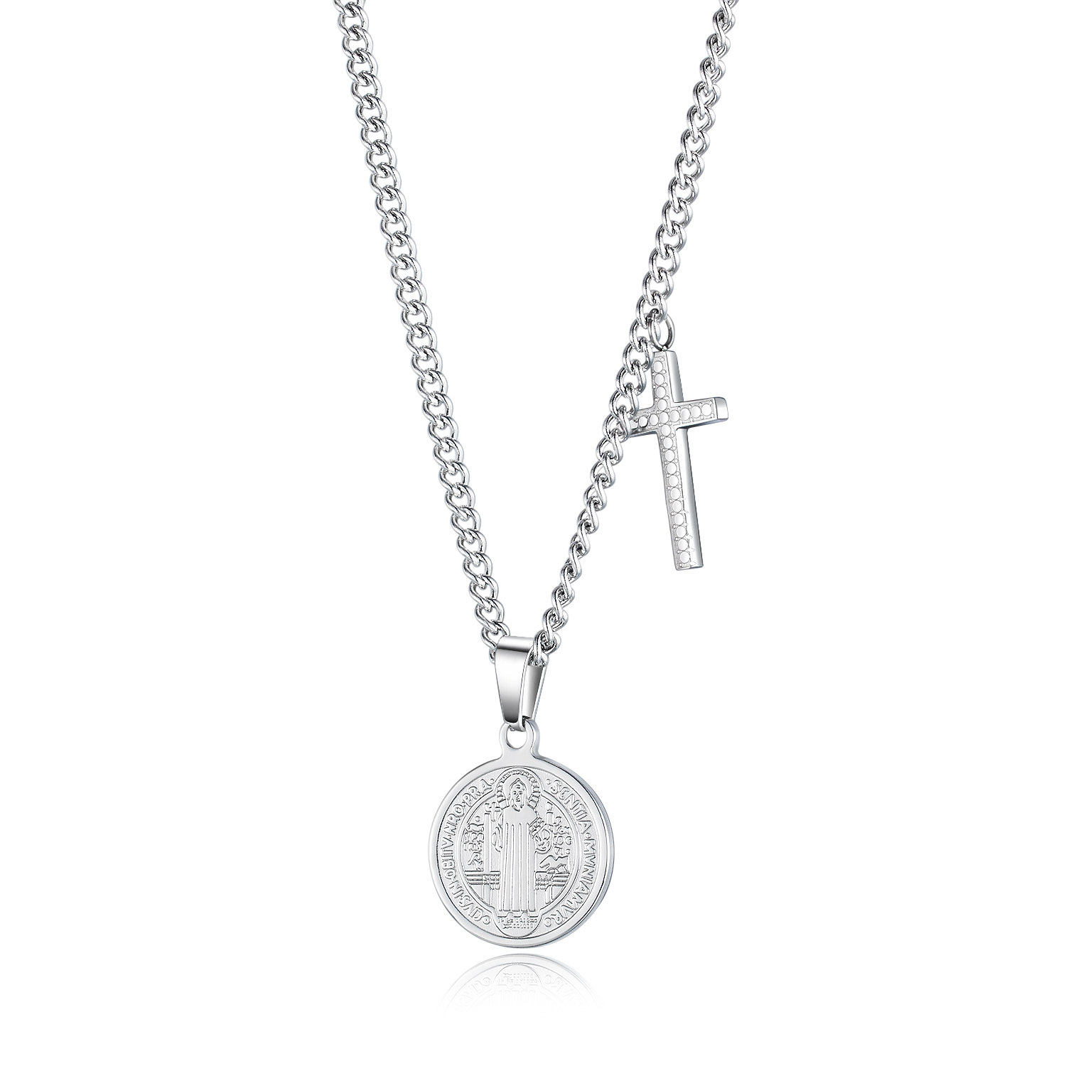 Stainless Steel Cross Pendant With Chain