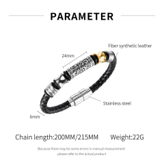 Steel Leather Bracelet