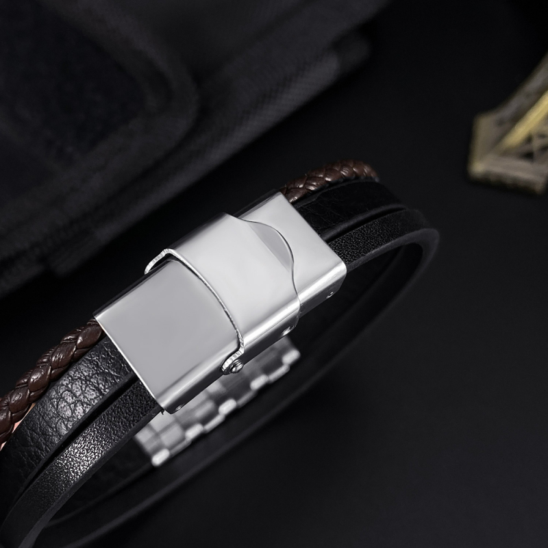 Boss Bud Leather Men's Bracelet