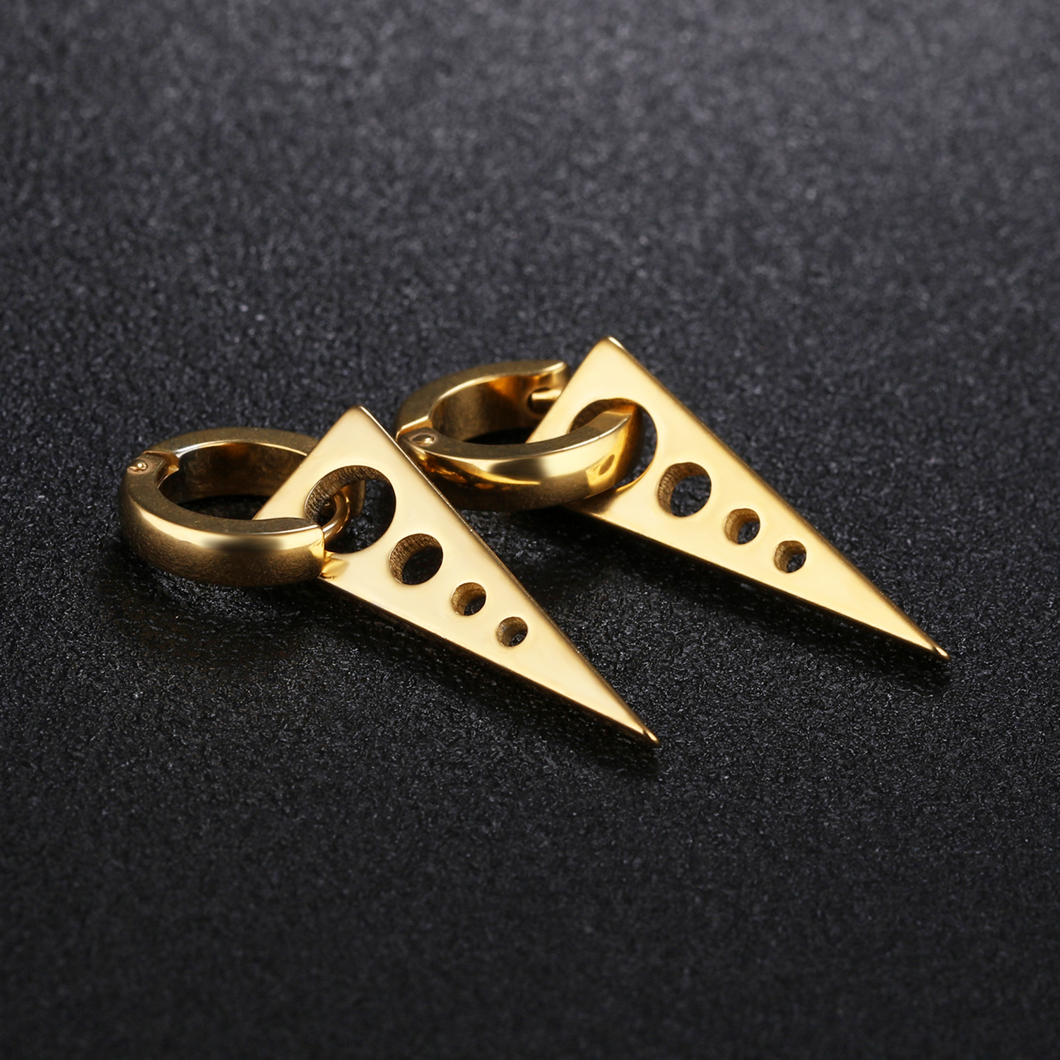 Triangle Cheese Circle Earrings