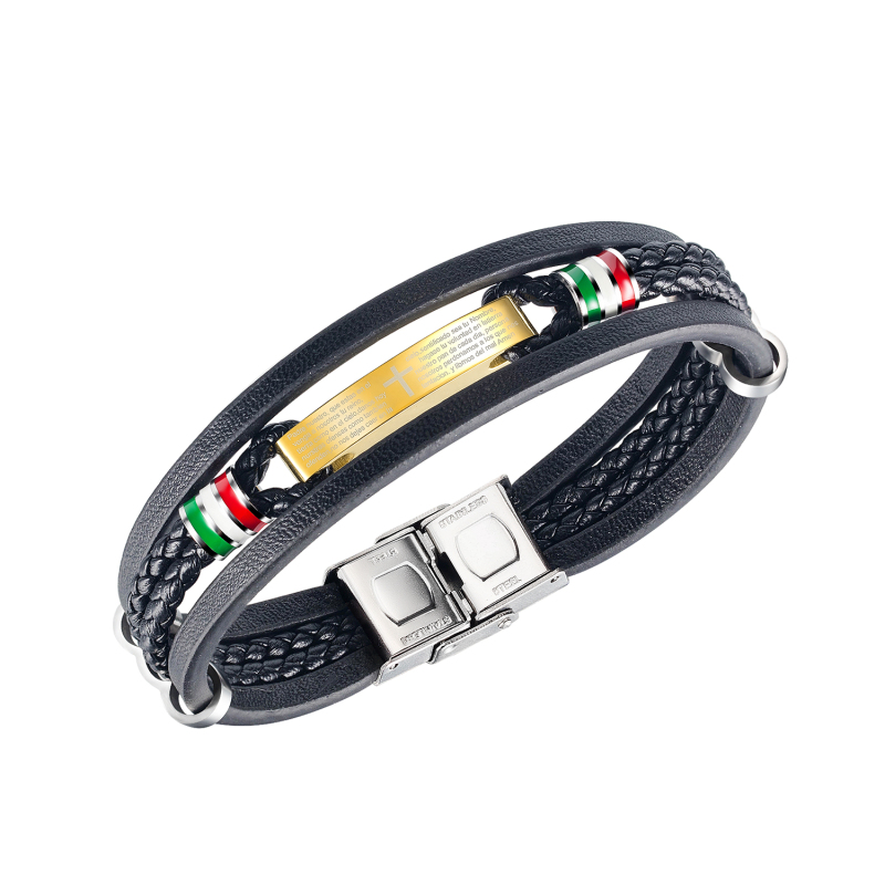 Mens Flat Leather Bracelet