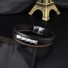 Boss Bud Leather Men's Bracelet