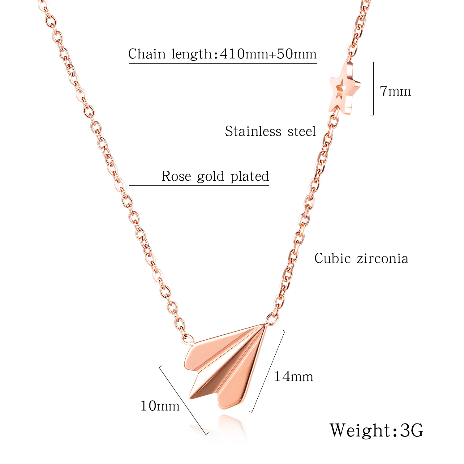 Rose Gold Costume Necklace