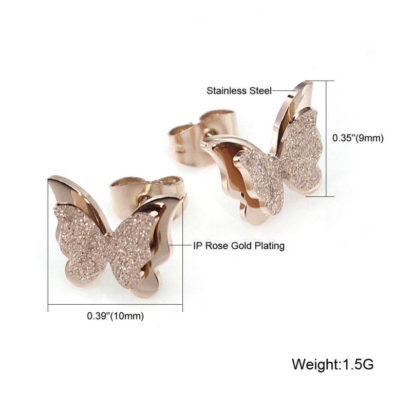 Shinning Butterfly Rose Gold Earring