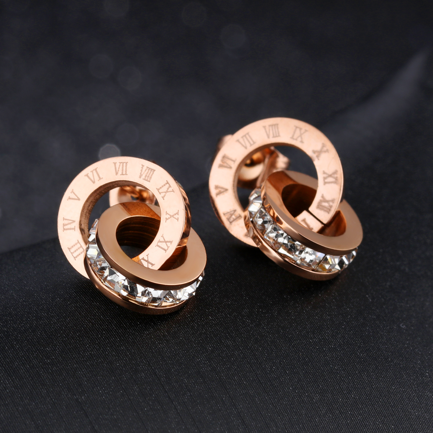 Designer Style Earrings With CZ