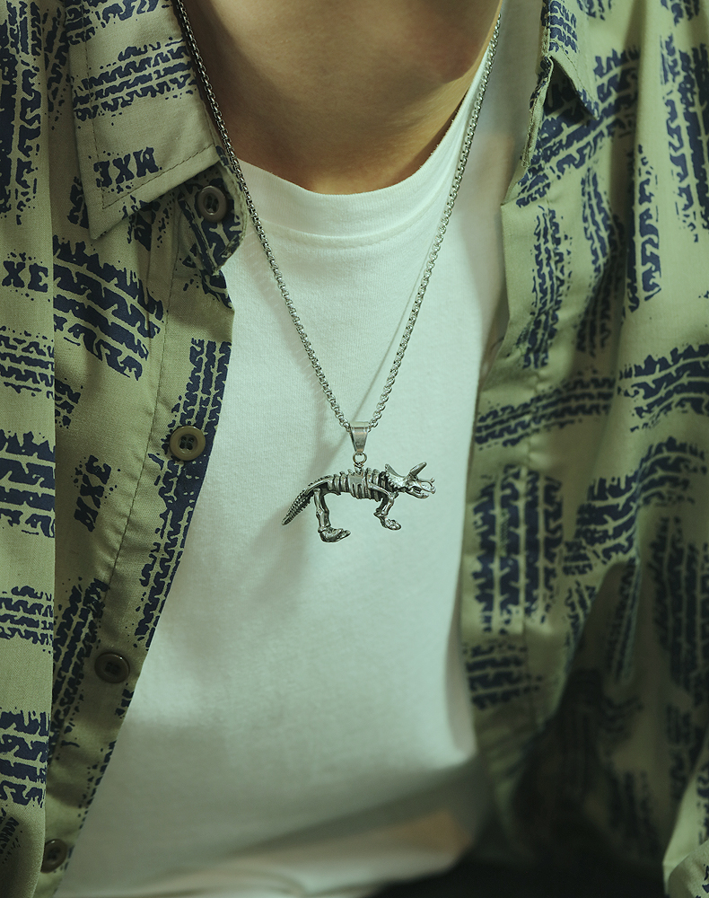 Stainless Steel Dinosaur Necklace