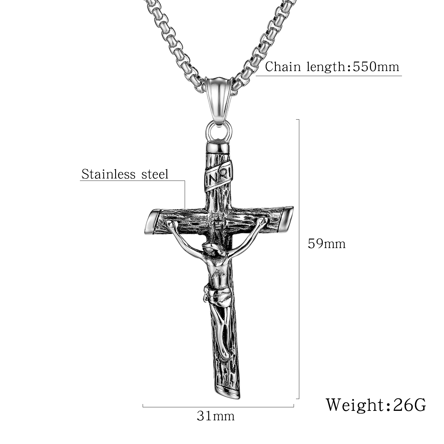 Stainless Steel Cross Chain