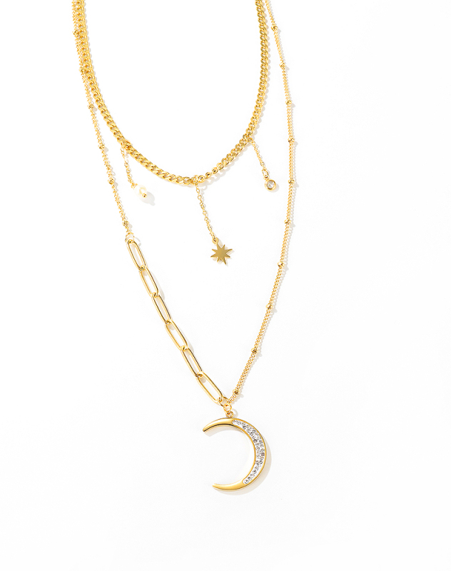 Stainless Steel Moon Necklace