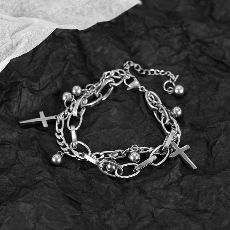 Steel Cross Bracelet