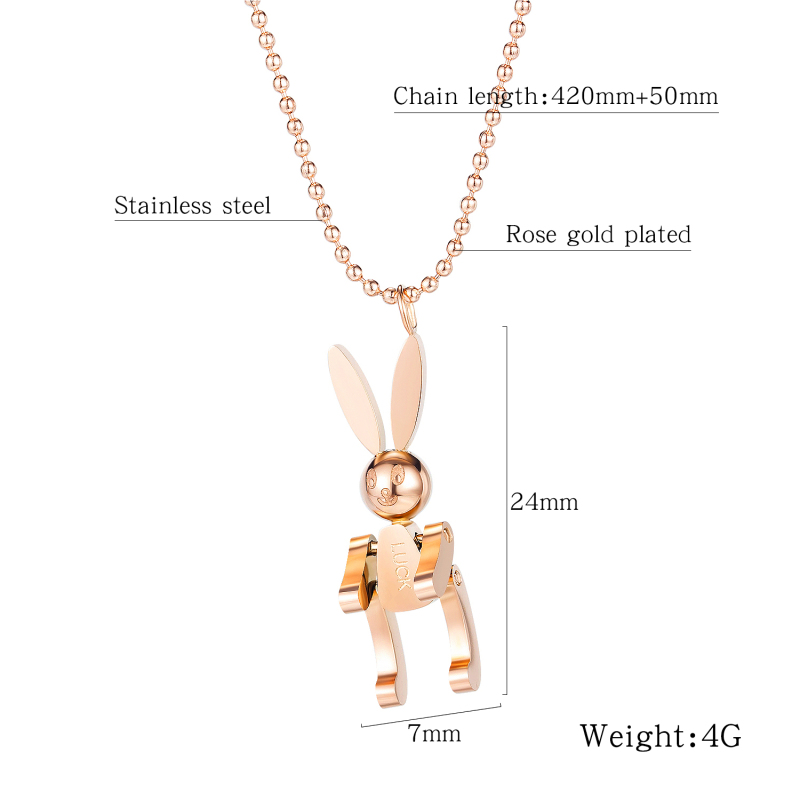 Stainless Steel Playboy Bunny Necklace