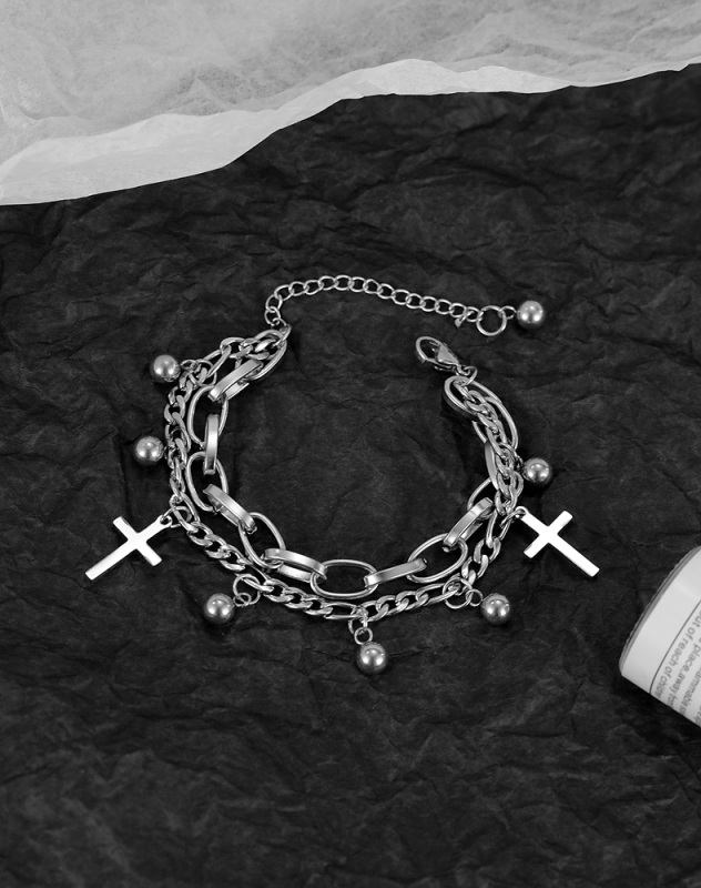 Steel Cross Bracelet