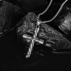 Mens Stainless Steel Cross Pendant