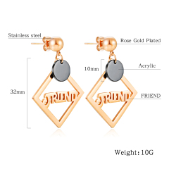 Letter Dangle Earrings