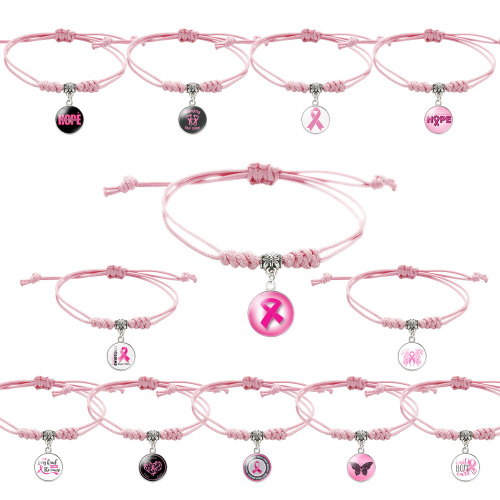 Pink Ribbon Awareness Breast Cancer Bracelet