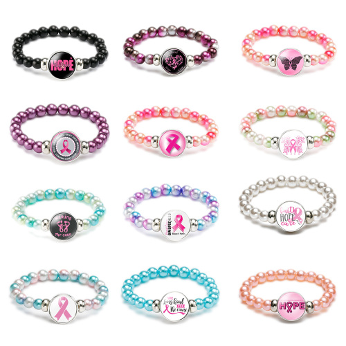 Breast Cancer Awareness Bead Bracelet