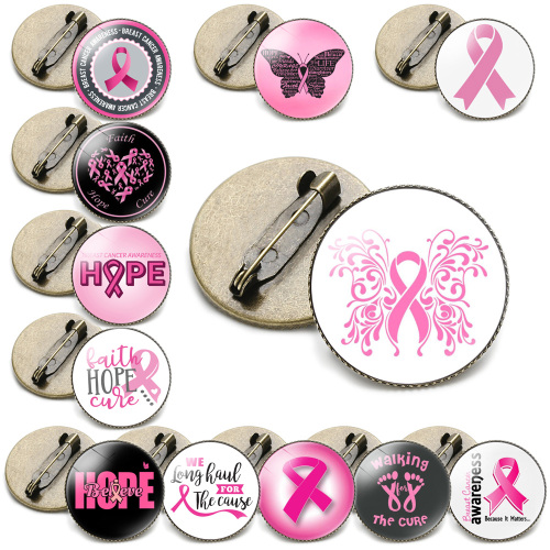 Pink Ribbon Breast Cancer Awareness Brooch Pin