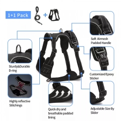 Vest No pull Reflective Rope dog inspired leash sets Walk Custom dogs harness leash set