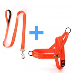 Personalized Adjustable Chest Easy walk Pet Reflective Designer Custom Leash Dog harness set