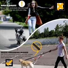 Multi Functional Heavy Duty Dog Leash 5 Ft Reflective Walking Training Shock Absorbing Bungee Leash