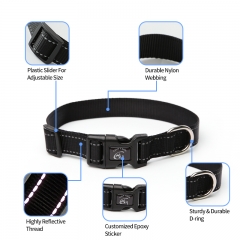 Wholesale Manufacturer Reflective Dog Pet Nylon Webbing Collar For Dog