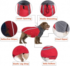 Winter Waterproof Luxury Reflective Dog Coat Clothes Warm Turtleneck Polar Fleece Outdoor Jacket