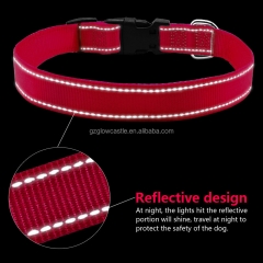 Wholesale Manufacturer Reflective Dog Pet Nylon Webbing Collar For Dog