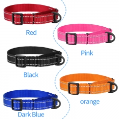 Pet Products Customized Training Reflective Adjustable Nylon Dog Martingale Collar