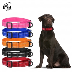 Pet Products Customized Training Reflective Adjustable Nylon Dog Martingale Collar