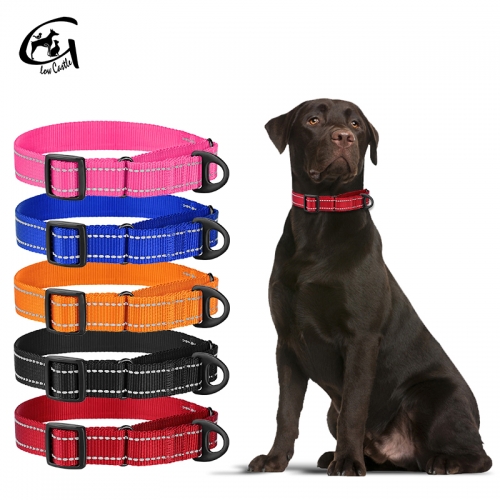 Pet Products Customized Training Reflective Adjustable Nylon Dog Martingale Collar