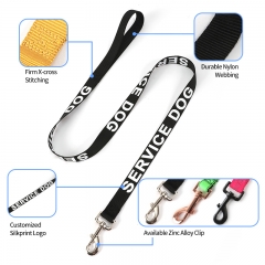 Support Pet Dogs Custom Service Dog Leash Heavy Duty Sublimation Best Personalized Nylon Leashes